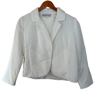 Kaufman Franco Nylon Cropped Puff Blazer Women's White Jacket Size Large